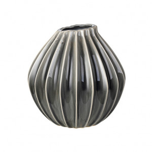 Vaza din ceramica 25 cm Wide Smoked Pearl Broste Copenhagen