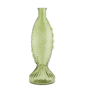 Vaza verde din sticla 30 cm Fish Madam Stoltz