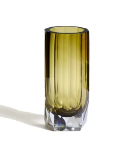 Vaza verde oliv din sticla 26 cm Uconi Kave Home