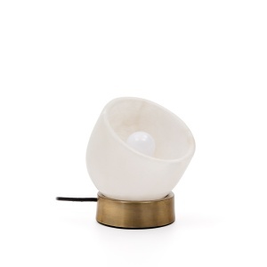 Veioza crem/aurie din metal 17 cm Shenli Kave Home