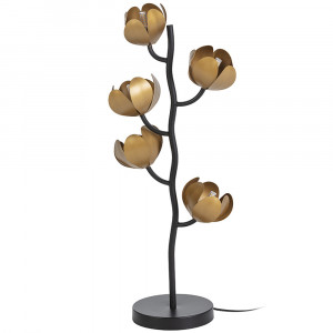 Veioza neagra/aurie din metal 71 cm Orchid Thai Natura