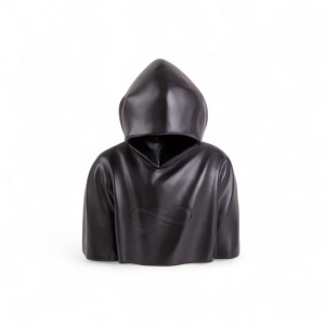 Veioza neagra din fibre naturale 35 cm Bad Guy Seletti