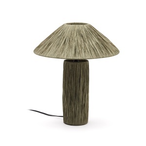 Veioza verde din fibre naturale 41 cm Samse Kave Home