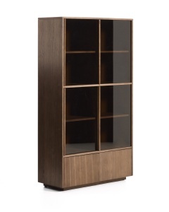 Vitrina maro din lemn 174 cm Helvine Walnut Kave Home