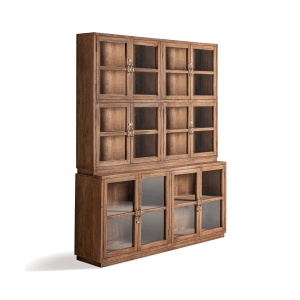 Vitrina maro din lemn 210 cm Jekye Vical Home