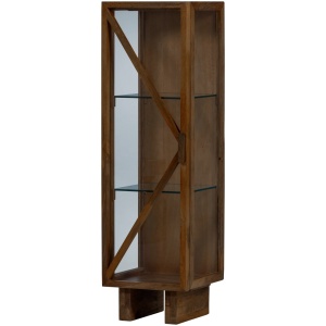Vitrina maro inchis din lemn 137 cm Kella Woood