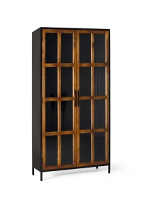 Vitrina maro/neagra din lemn 180 cm Sambhal Giner y Colomer