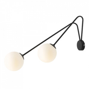 Aplica neagra/alba din sticla cu 2 becuri Holm Ale Quiet Object