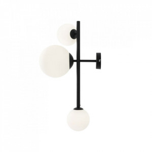 Aplica neagra/alba din sticla cu 3 becuri Dione Quiet Object