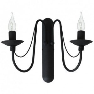 Aplica neagra din metal cu 2 becuri Roza Quiet Object