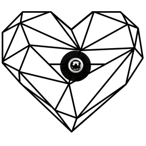 Aplica neagra din metal Heart The Home Collection
