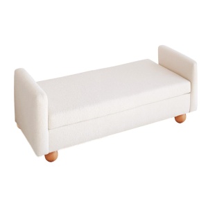 Bancheta alba din textil 115 cm Sandikli The Home Collection