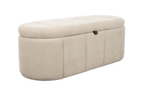 Bancheta bej din textil 120 cm Puffy Zuiver