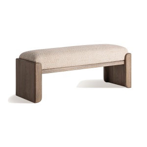 Bancheta bej din textil 122 cm Liermo Vical Home