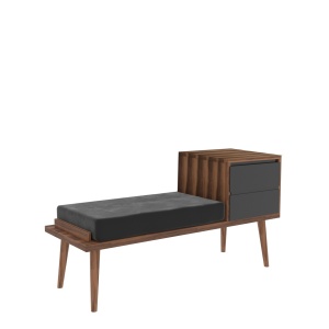 Bancheta cu sertare maro/gri antracit 120 cm Fiume The Home Collection