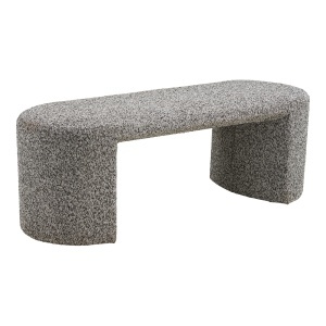 Bancheta din textil alb/negru 120 cm Wesport Boucle House Nordic