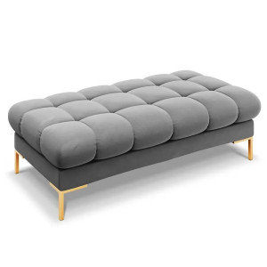 Bancheta gri deschis/aurie din catifea 133 cm Mamaia Micadoni