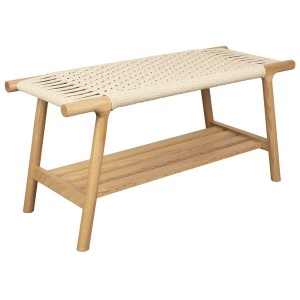 Bancheta maro din lemn 90 cm Kintaro Dutchbone