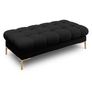 Bancheta neagra/aurie din textil 133 cm Mamaia Micadoni