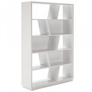 Biblioteca alba din lemn 180 cm Tedim Thai Natura