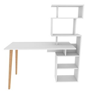 Birou cu etajera alb Vina The Home Collection