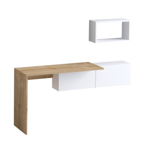 Birou de perete si raft alb Tiff The Home Collection