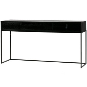 Birou negru din lemn 40x140 cm Silas Woood