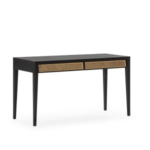 Birou negru/maro din lemn 56x140 cm Bern Thai Natura