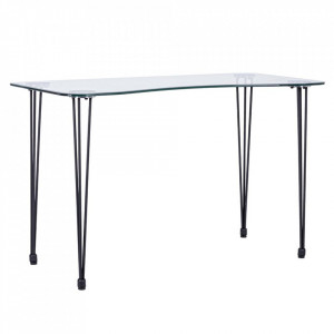 Birou negru/transparent din metal 60x120 cm Rondo Bizzotto