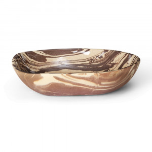 Bol decorativ crem/maro din ceramica 24x28 cm Ryu Ferm Living