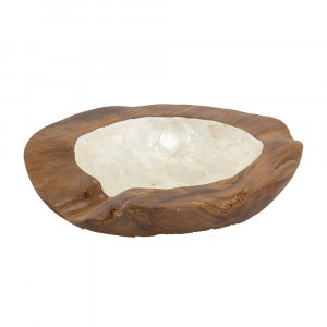 Bol decorativ maro din lemn 40 cm Mascher Thai Natura