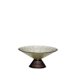 Bol decorativ verde/maro din sticla 15 cm Bonbon Hubsch