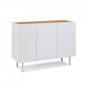 Bufet inferior alb/maro din lemn 110 cm Arista Teulat