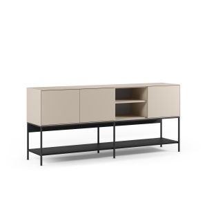 Bufet inferior crem/neagra din metal 180 cm Amira The Home Collection