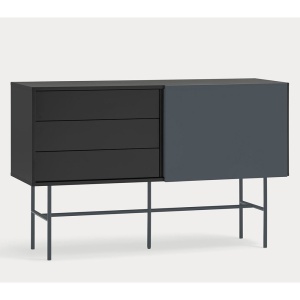 Bufet inferior gri antracit/negru din metal 140 cm Nube Teulat