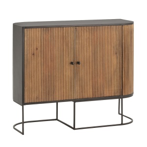 Bufet inferior maro/negru din lemn 110 cm Cube The Home Collection