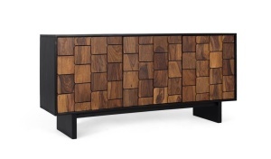 Bufet inferior maro/negru din lemn 160 cm Udaipur Giner y Colomer