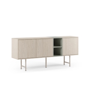 Bufet inferior verde/crem din metal 180 cm Thea The Home Collection