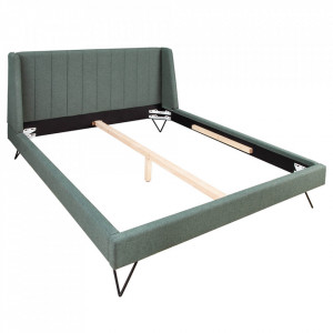 Cadru pat verde padure din lemn si metal 175x218 cm La Beaute The Home Collection