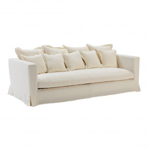 Canapea alba din textil 278 cm Ferra Thai Natura