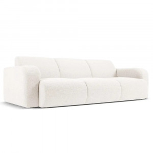 Canapea alba din textil pentru 3 persoane Molino Boucle Micadoni