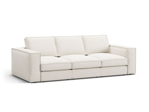 Canapea alba din textil pentru 4 persoane Pola Micadoni