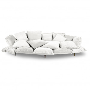 Canapea alba din textil si metal 301 cm Comfy Sofa Seletti
