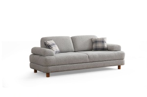 Canapea albastru crem din textil pentru 3 persoane Nice The Home Collection