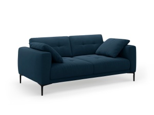 Canapea albastru royal din catifea pentru 3 persoane Bemy Velvet Micadoni