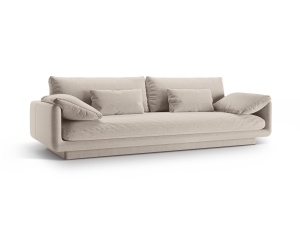Canapea bej deschis din textil pentru 4 persoane Torino Micadoni