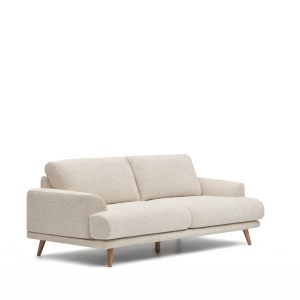 Canapea bej din textil pentru 3 persoane Karin Kave Home