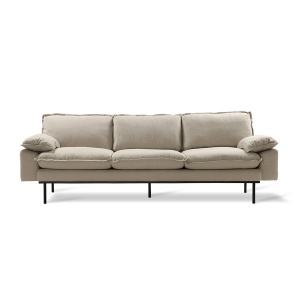 Canapea bej din textil pentru 4 persoane Retro Sofa IV HKliving