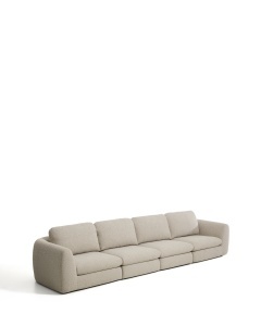 Canapea bej din textil pentru 6 persoane Vera Mix Kave Home