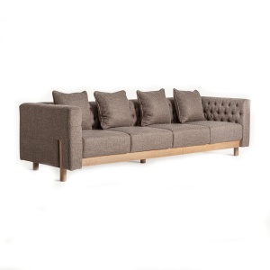 Canapea bej/maro din textil pentru 4 persoane Carlton Vical Home